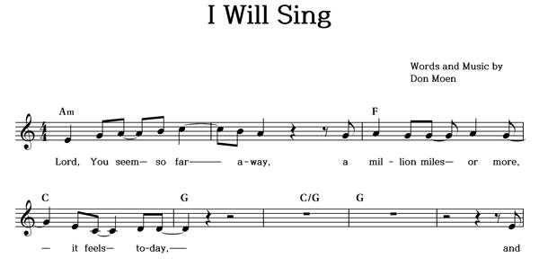 I Will Sing MUSICDAY